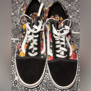 Vans Black Floral Women's Sneakers